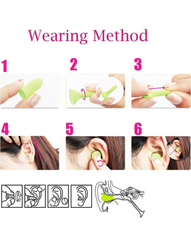 Tapones de Espuma Suave Honbay 10 Pares 20 PCS Protección Auditiva