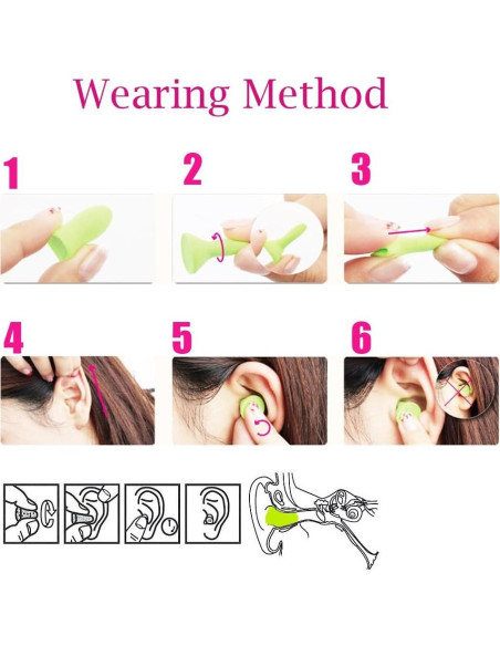 Tapones de Espuma Suave Honbay 10 Pares 20 PCS Protección Auditiva