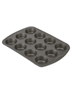 Molde para Muffins GoodCook 12 Tazas Antiadherente Gris