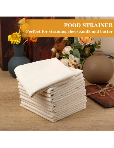48 Paños de Queso Reutilizables Wanmu 30x30 cm Algodón