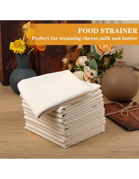 48 Paños de Queso Reutilizables Wanmu 30x30 cm Algodón