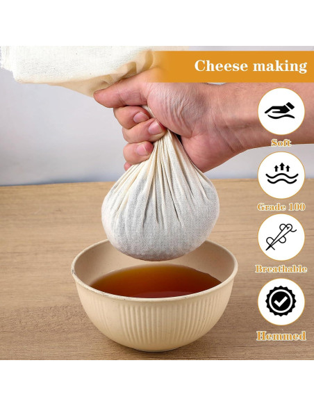 48 Paños de Queso Reutilizables Wanmu 30x30 cm Algodón