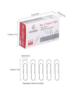 Clips de Papel Antideslizantes PAPERPAL No. 1 - 600 Piezas 2