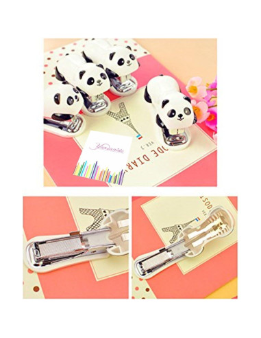 Mini Grapadora de Escritorio Yansanido Panda con 1000 Grapas No.10