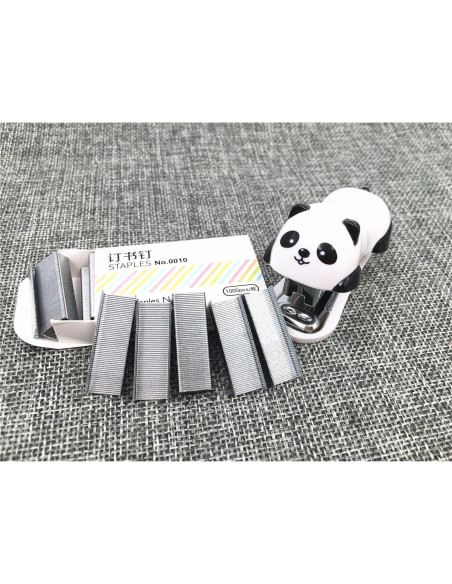 Mini Grapadora de Escritorio Yansanido Panda con 1000 Grapas No.10