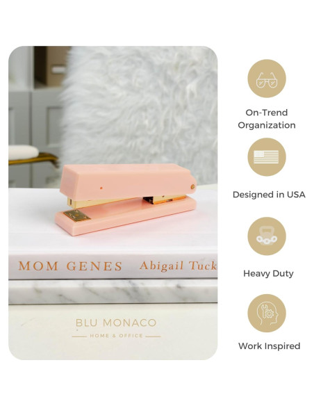 Grapadora de Escritorio Rosa Blu Monaco - Mecanismo de Metal Duradero