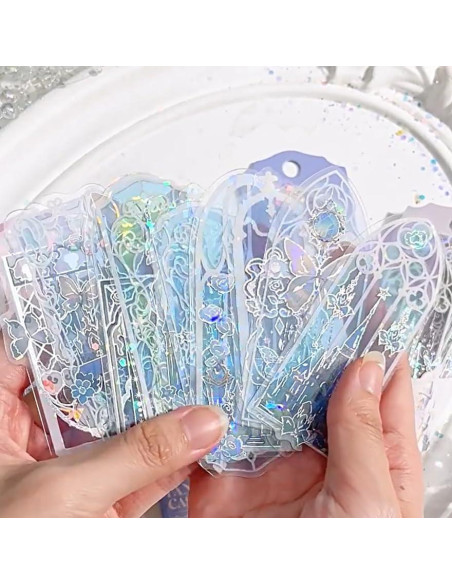 40 Marcadores Holográficos Lora Rossie Transparentes PVC