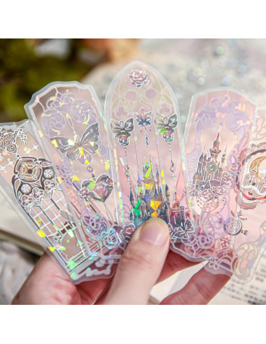 40 Marcadores Holográficos Lora Rossie Transparentes PVC