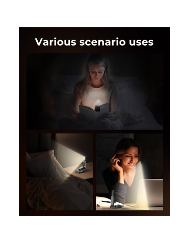 Luz de Lectura Plegable Lucarni 3 Colores 700mAh Negra