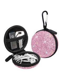 Funda para Auriculares SAVORI Rosa con Rhinestone Brillante