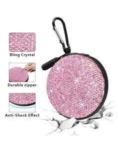 Funda para Auriculares SAVORI Rosa con Rhinestone Brillante 2