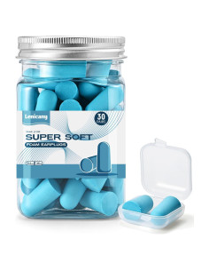 30 Pares Tapones de Espuma Suave Lenicany 35dB Azul
