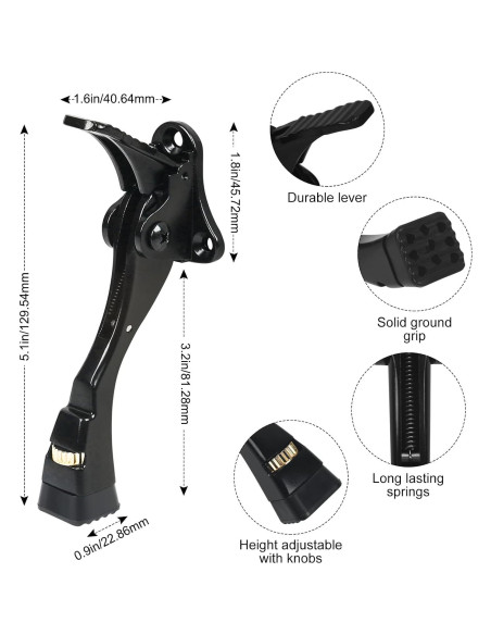 Tope de puerta ajustable ENYZTBI negro 10.16 cm alta resistencia Tope de puerta ajustable ENYZTBI negro 10.16 cm alta resistencia