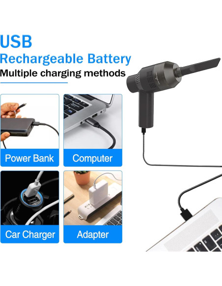 Aspiradora Mini Recargable Dealswin para Teclado y Laptop