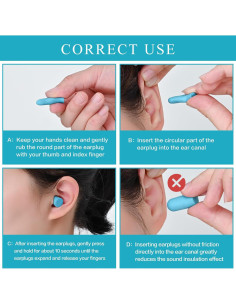 30 Pares Tapones de Espuma Suave Lenicany 35dB Azul 2