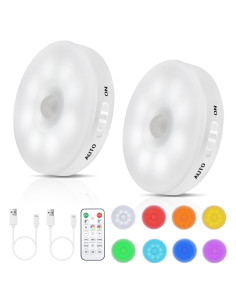 Luz LED RGB Recargable Okerich con Sensor de Movimiento 2Pack