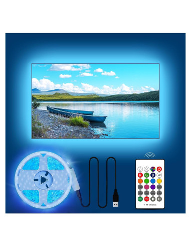 HAMLITE Luces LED RGB para TV 85-95" 6.4m USB Control Remoto