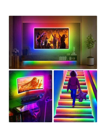 Tira de Luces LED MORIACC 3.0M para TV 23-43" Control Remoto
