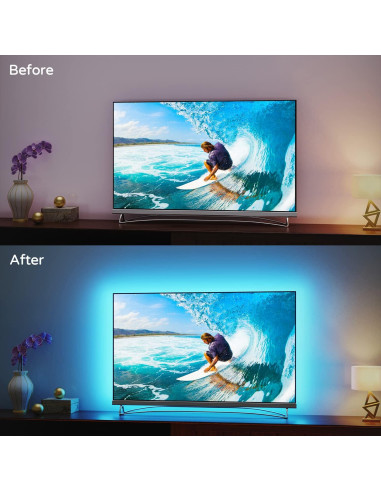 HAMLITE Luces LED RGB para TV 85-95" 6.4m USB Control Remoto