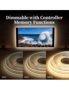 Tira LED COB 2M iNextStation 640 LEDs Blanco Cálido 3000K 2