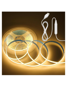 Tira de LED COB Aclorol 5M 1600 Leds Blanco Cálido 8mm