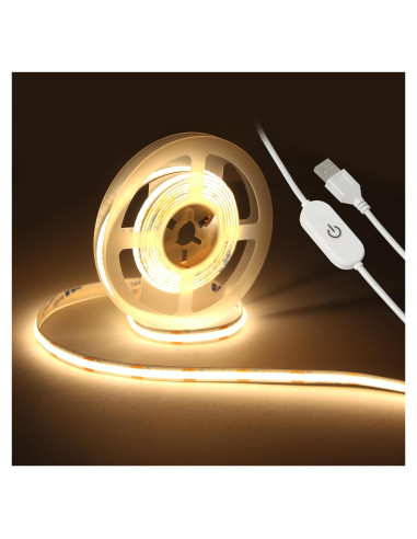 Tira LED COB 2m 3000K UVTaoYuan USB Regulable 10W