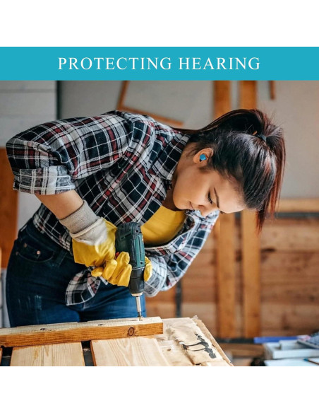 30 Pares Tapones de Espuma Suave Lenicany 35dB Azul