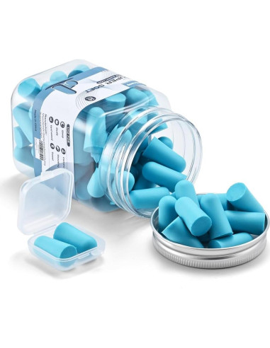 30 Pares Tapones de Espuma Suave Lenicany 35dB Azul