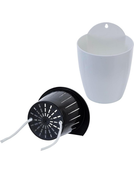 Juego de 4 Macetas de Plástico Blanco MyGift 12.7 cm Montadas en Pared