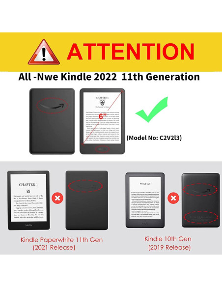 Funda BVCLKJPOI para Kindle 6" 11 Gen 2022 - Estampado Vaca Azul