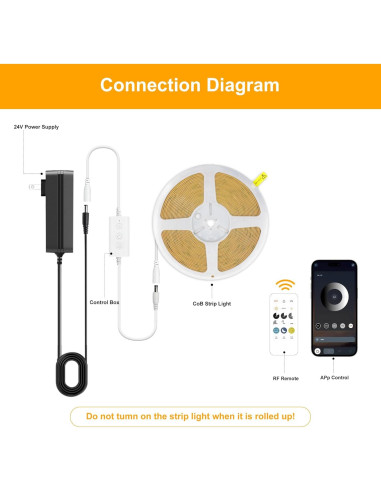 Tira LED COB 7.5m Pandery 3000K Regulable Control Remoto