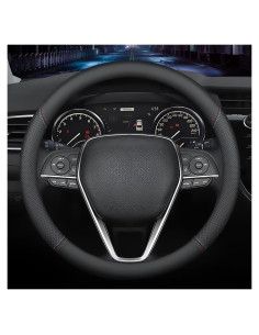 Cubierta de Volante de Cuero Nappa LKWLIKEI 15" Antideslizante