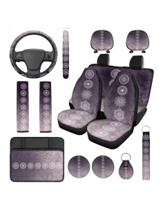 Juego Completo Fundas de Asiento de Coche DBBXHZJY Mandala Morado