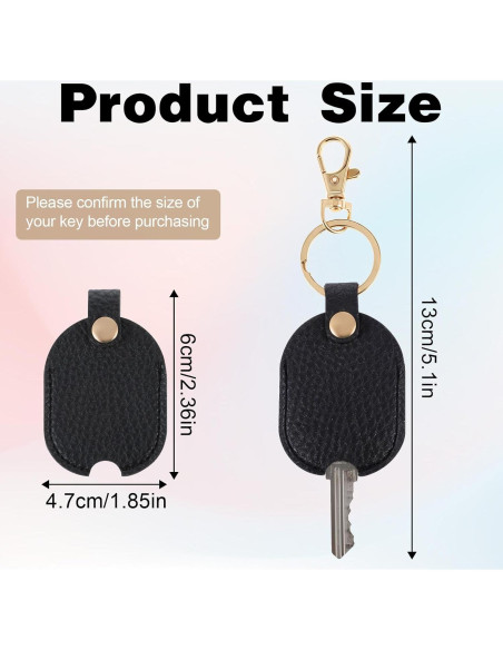 Funda de Llave de Cuero Sintético Negra para Llaves Rotas