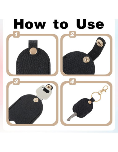 Funda de Llave de Cuero Sintético Negra para Llaves Rotas