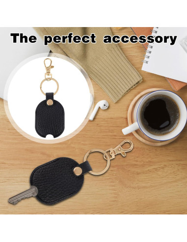 Funda de Llave de Cuero Sintético Negra para Llaves Rotas