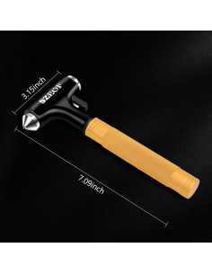 Martillo de Seguridad SZEOF Rompe Ventana y Cinturón Oro 2