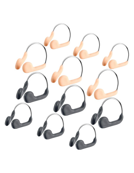 12 Clips de Nariz para Nadar Fiada - Adultos y Niños