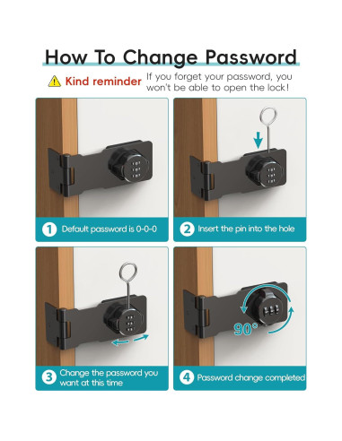 Cerradura de Combinación I-EASYDWW HZ2304001 Negra para Gabinete