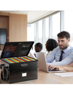 Caja de Archivos a Prueba de Fuego ROSONG 10L Negra 2