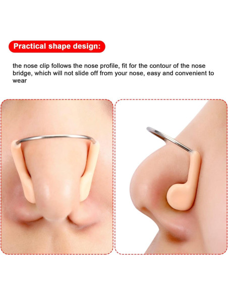 12 Clips de Nariz para Nadar Fiada - Adultos y Niños