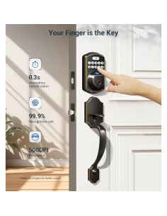 Cerradura Electrónica Veise KS02D con Huella Dactilar y Teclado 2