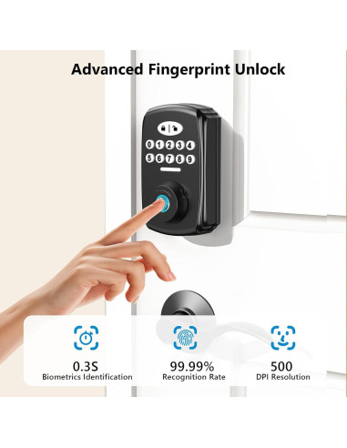 Cerradura Biométrica PHYSEN con Huella Dactilar y Manijas