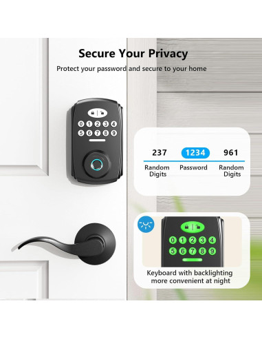 Cerradura Biométrica PHYSEN con Huella Dactilar y Manijas