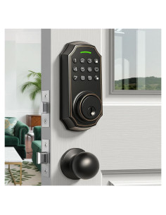 Cerradura Inteligente SUBPOT E02 con Teclado y Manijas - Niquel Satinado