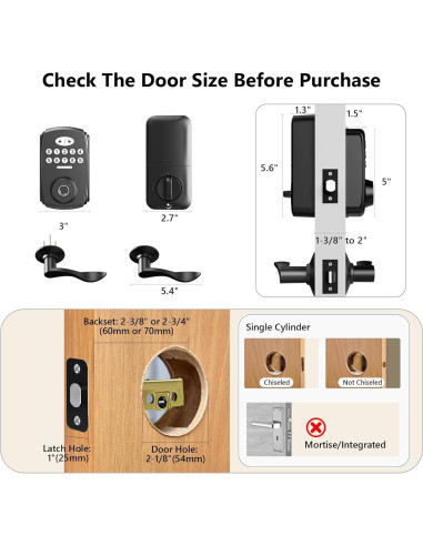 Cerradura Biométrica PHYSEN con Huella Dactilar y Manijas