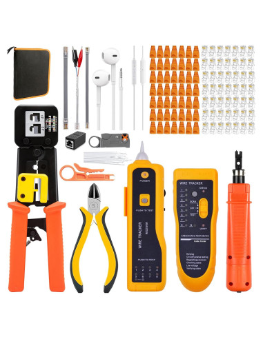 Juego de Crimpado RJ45 LEATBUY-TECH con Cortador y Pinzas