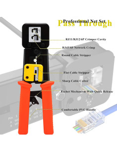Juego de Crimpado RJ45 LEATBUY-TECH con Cortador y Pinzas 2