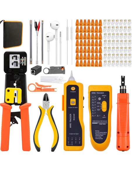Juego de Crimpado RJ45 LEATBUY-TECH con Cortador y Pinzas