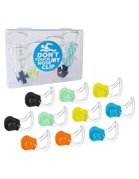 10 Clips para la Nariz Linwnil para Natación - Ajuste Universal